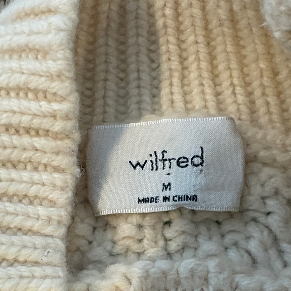 Wilfred Cream Cable & Bobble Knit Sleeveless Turtleneck - Picture 2 of 7